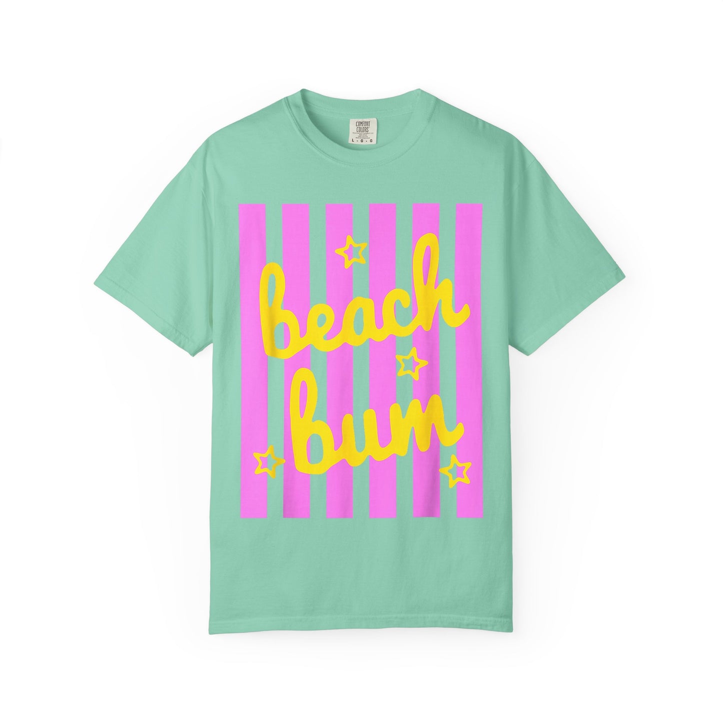 Beach Bum T-Shirt — Retro Pink Stripe Summer Tee