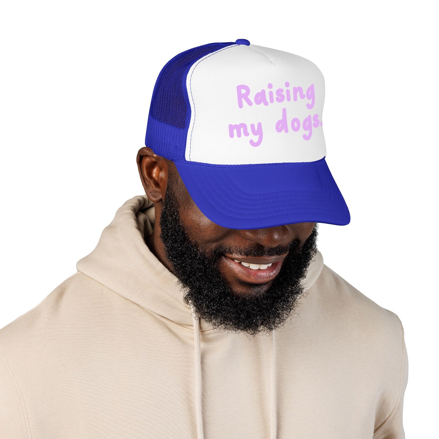 Raising My Dogs Foam Trucker Hat — Cute Pastel Pet Mom Cap