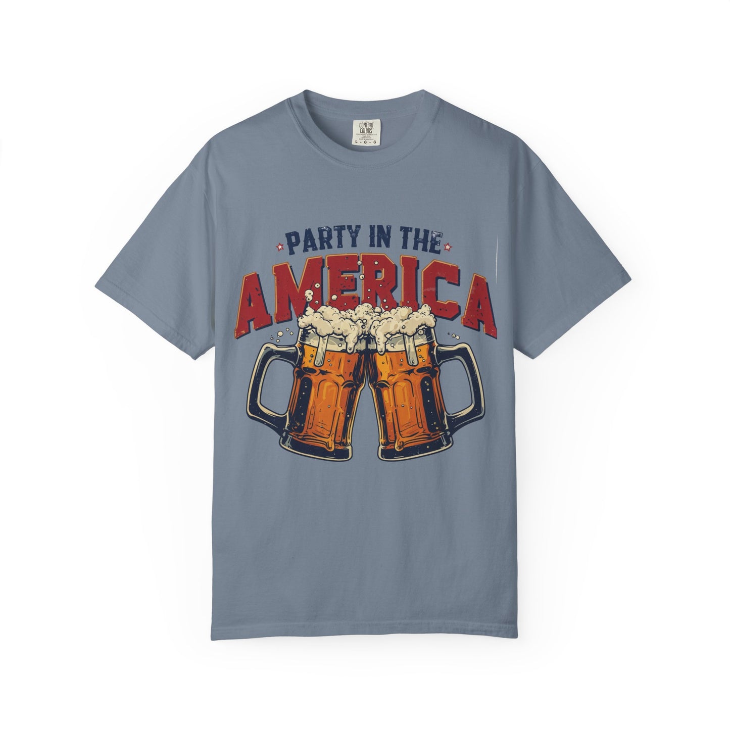 Party in the America T-Shirt — Patriotic Beer Graphic Tee for 4th of July