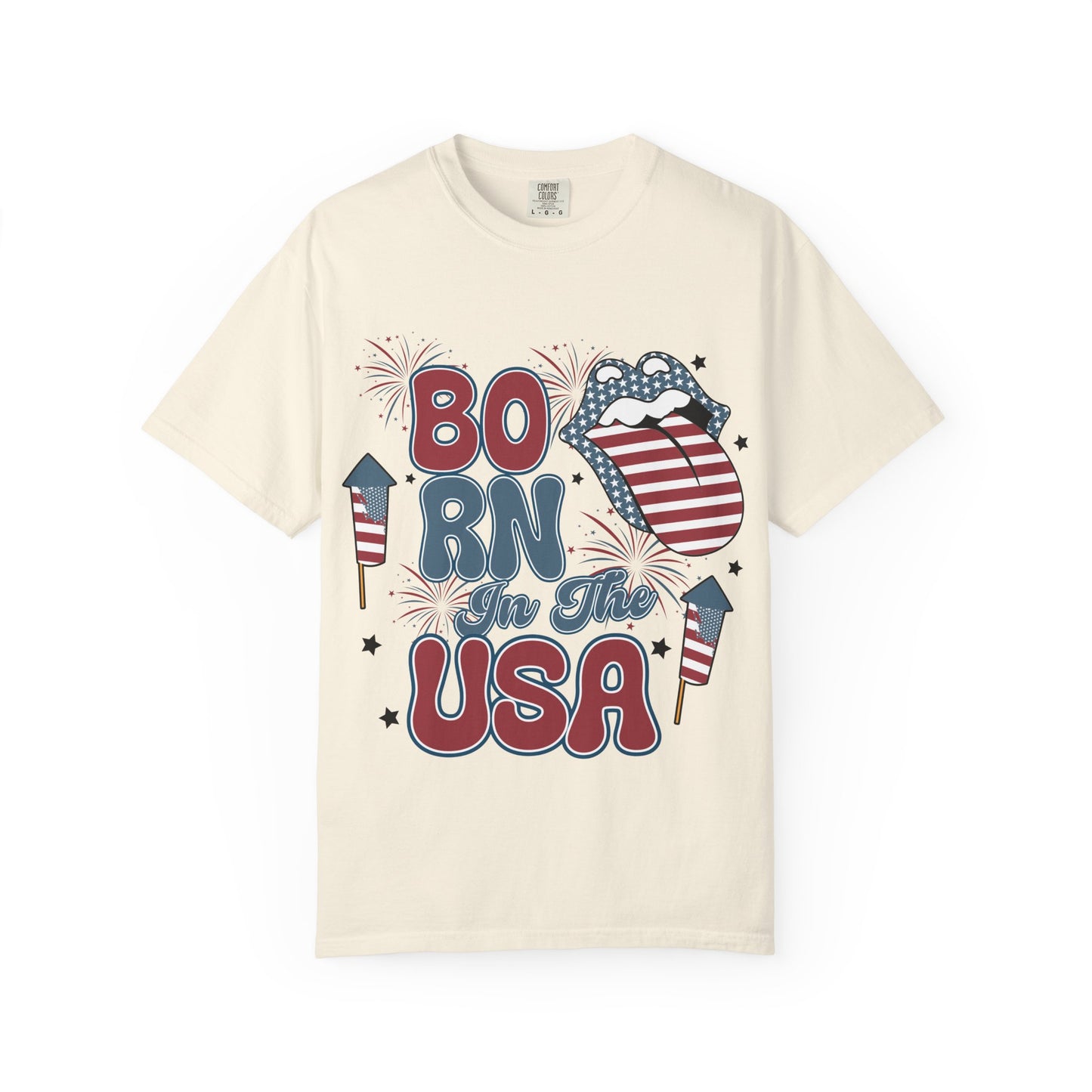 Born in the USA Patriotic T-Shirt — 4th of July American Flag Design