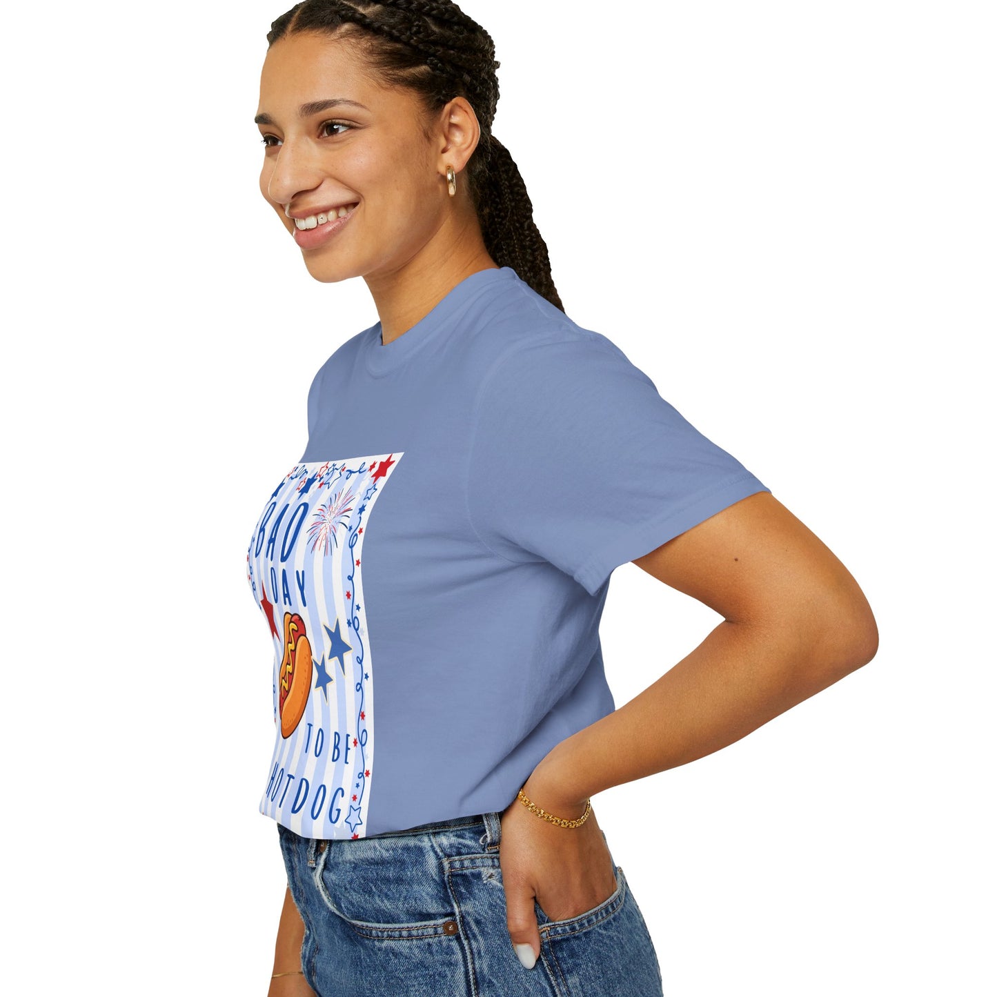 Hot Dog Graphic T-Shirt — “Bad Day to Be a Hotdog” Patriotic BBQ Tee