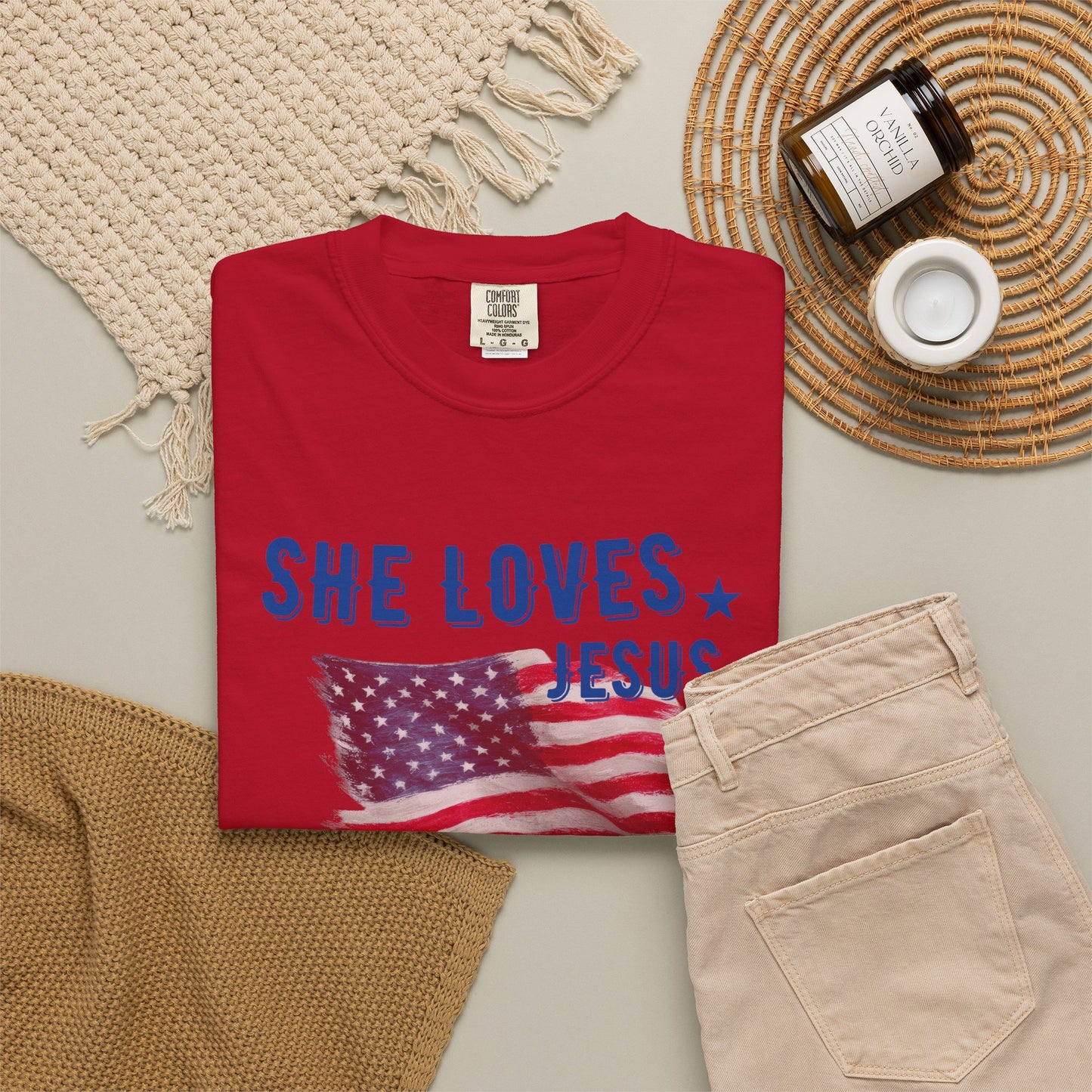 She Loves Jesus and America Too- July 4th Tee