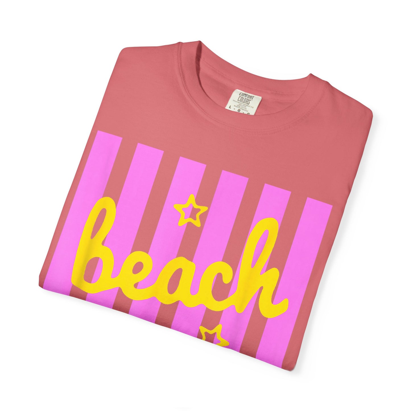 Beach Bum T-Shirt — Retro Pink Stripe Summer Tee