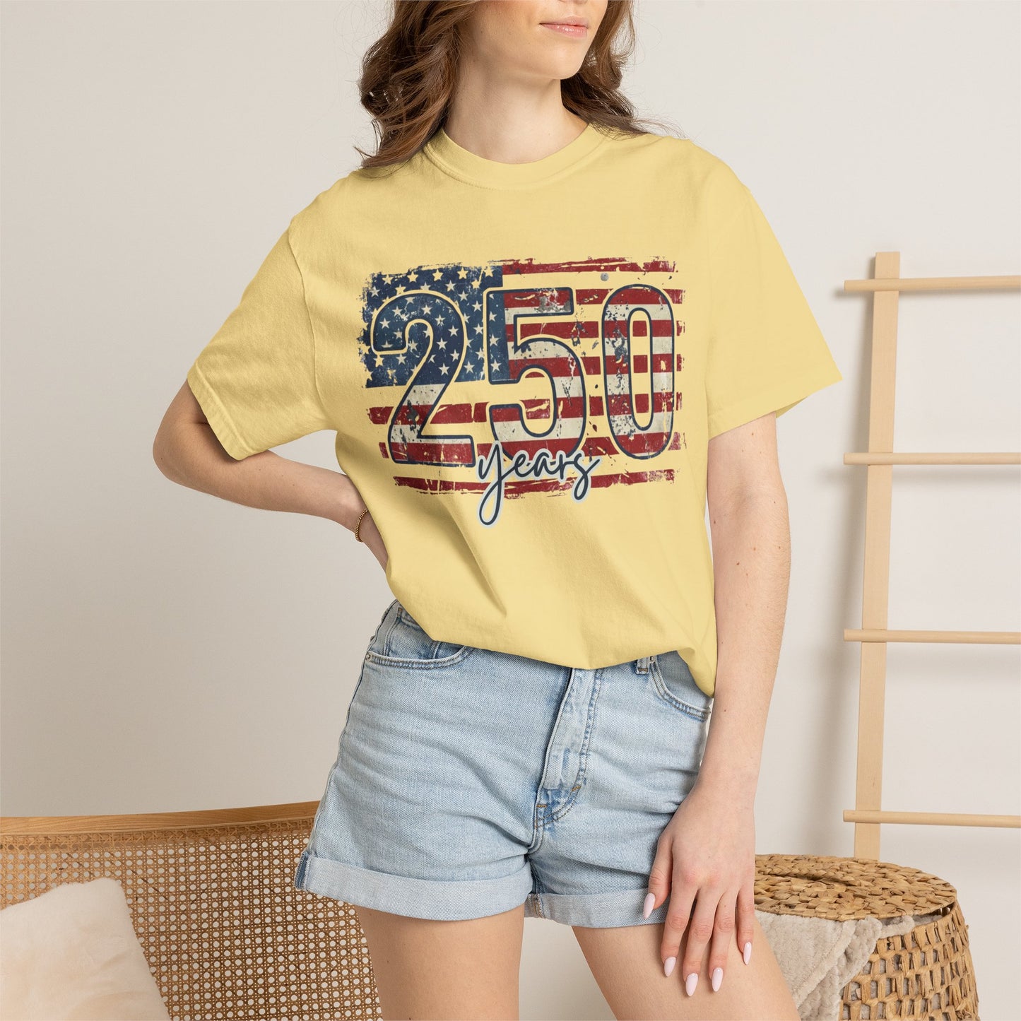 250 Years American Flag T-Shirt- Fourth of July Tee
