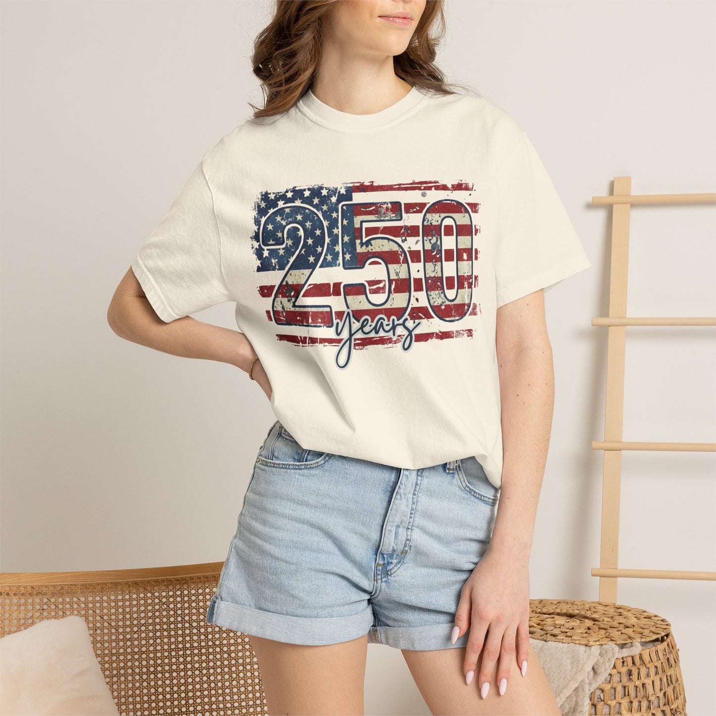 250 Years American Flag T-Shirt- Fourth of July Tee