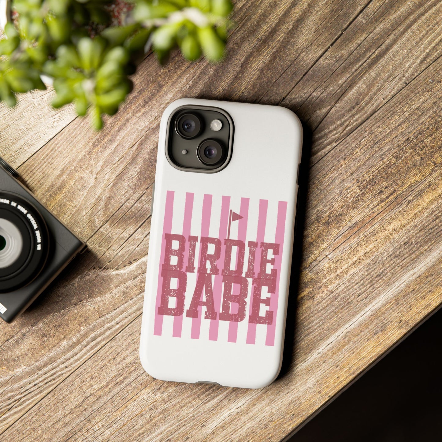 Birdie Babe Phone Case — Pink Striped Golf iPhone Case