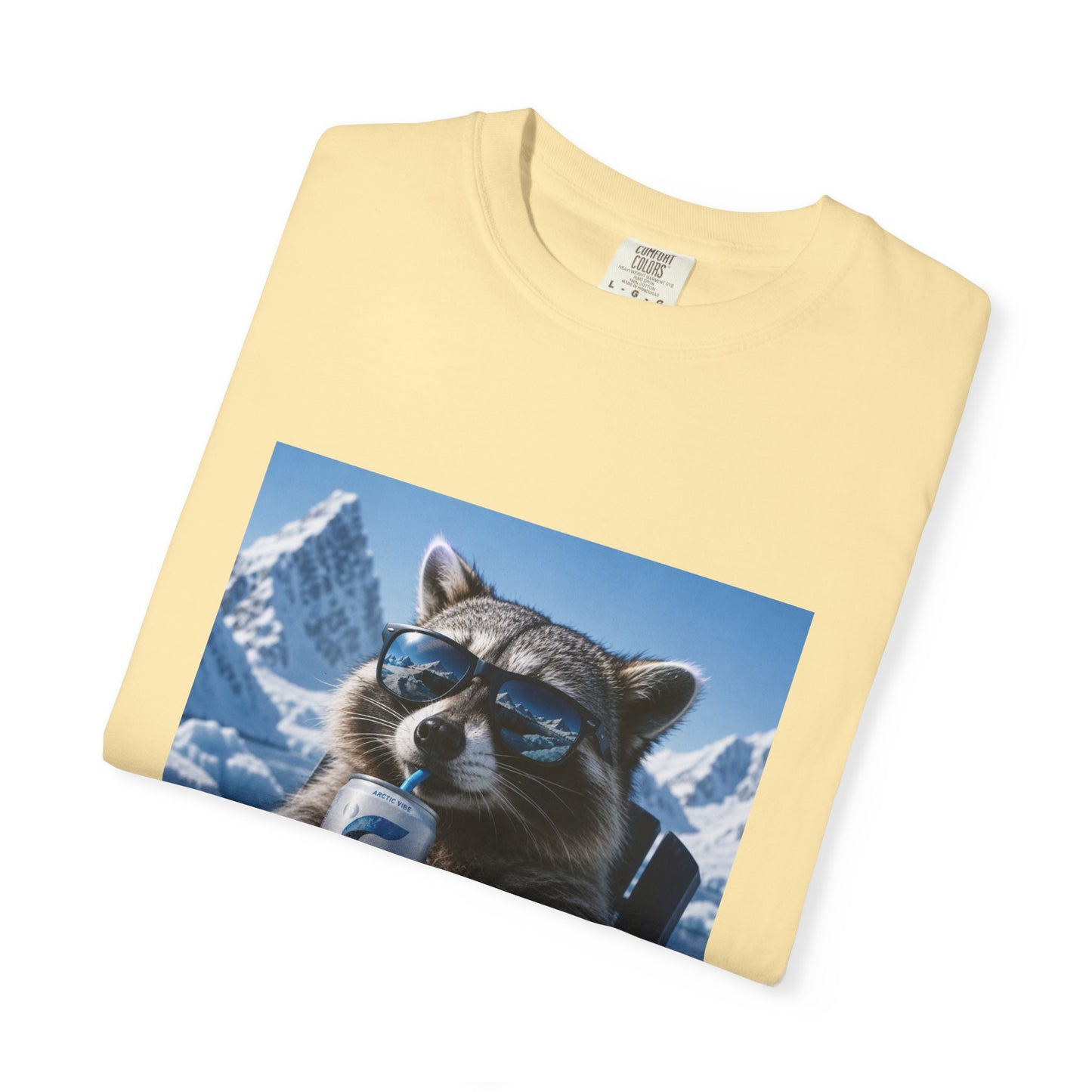 Raccoon Chill Tee — Mountain Lounge Graphic T-Shirt (Holds Celsius Engery Drink)