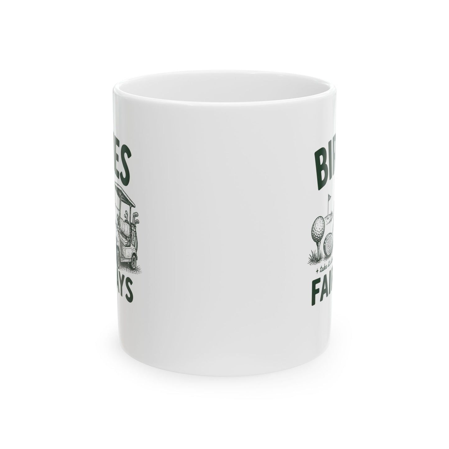 Golf Dad Ceramic Mug — 'Birdies & Fairways' Golf Lover Coffee Cup (11oz/15oz)