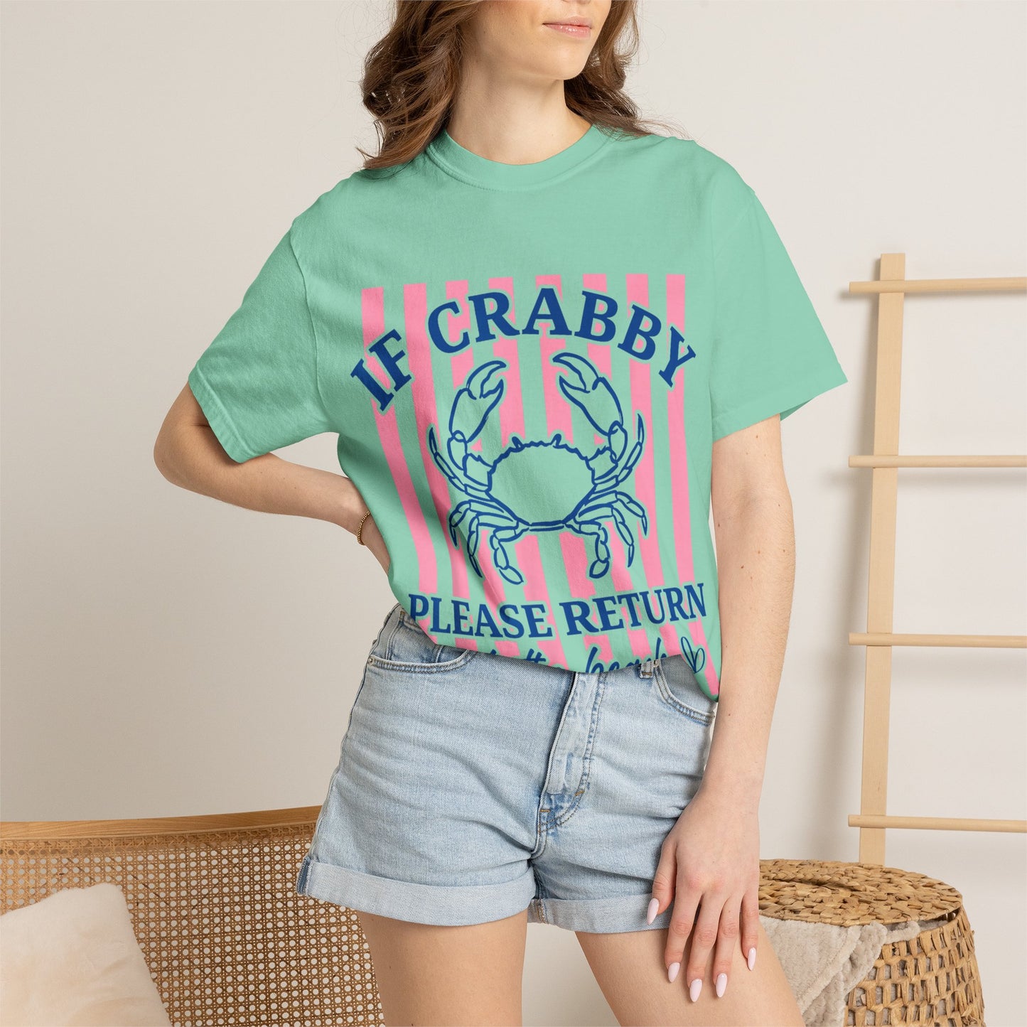 If Crabby Please Return to the Beach T-Shirt — Cute Crab Summer Tee