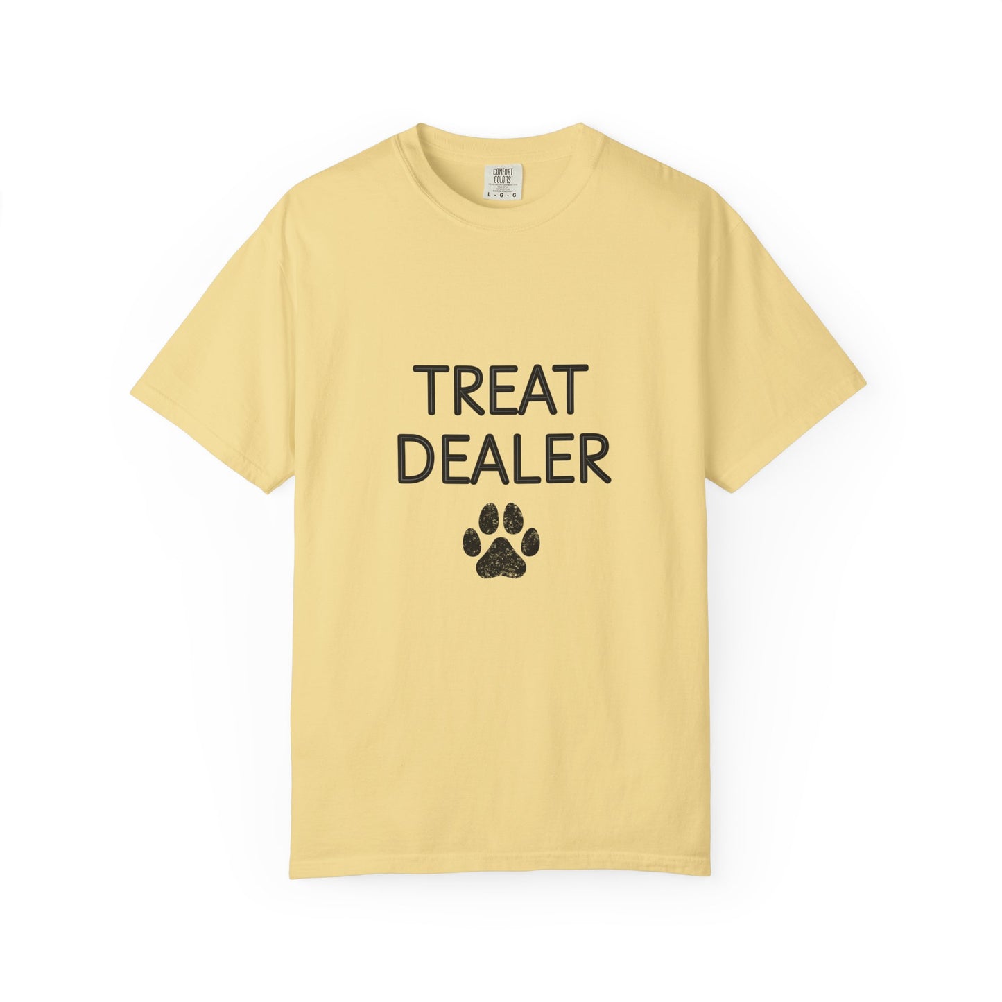 Treat Dealer T-Shirt — Funny Dog Lover Tee with Paw Print