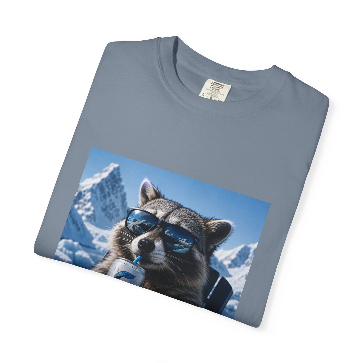 Raccoon Chill Tee — Mountain Lounge Graphic T-Shirt (Holds Celsius Engery Drink)
