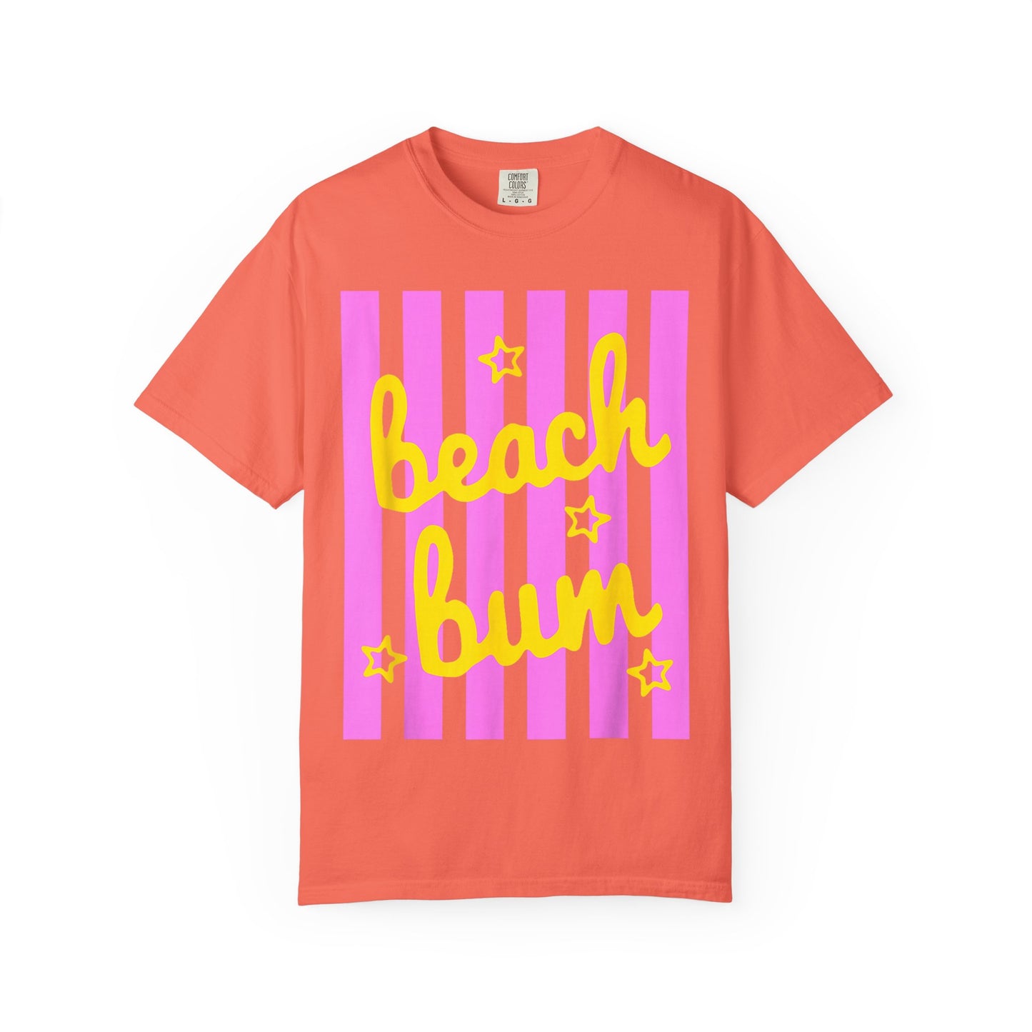 Beach Bum T-Shirt — Retro Pink Stripe Summer Tee