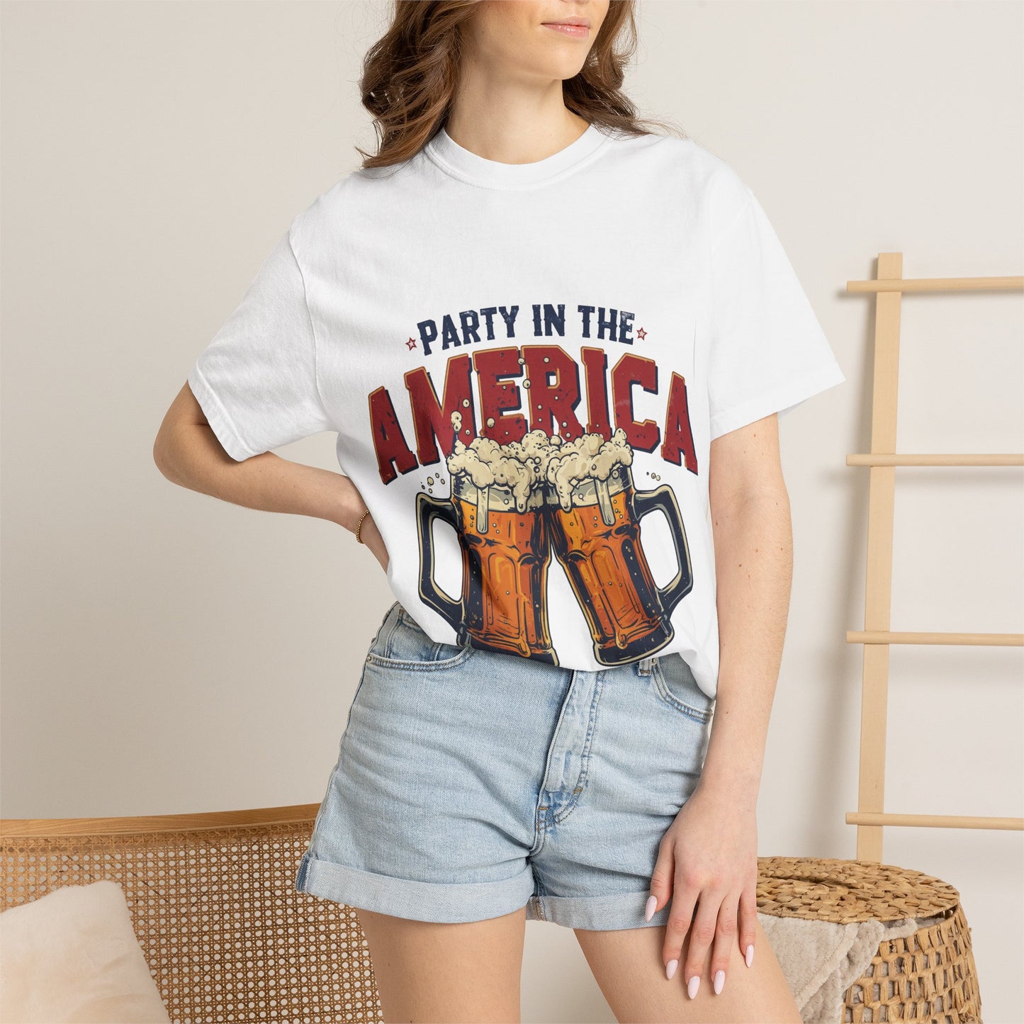 Party in the America T-Shirt – Patriotic Beer Graphic Tee