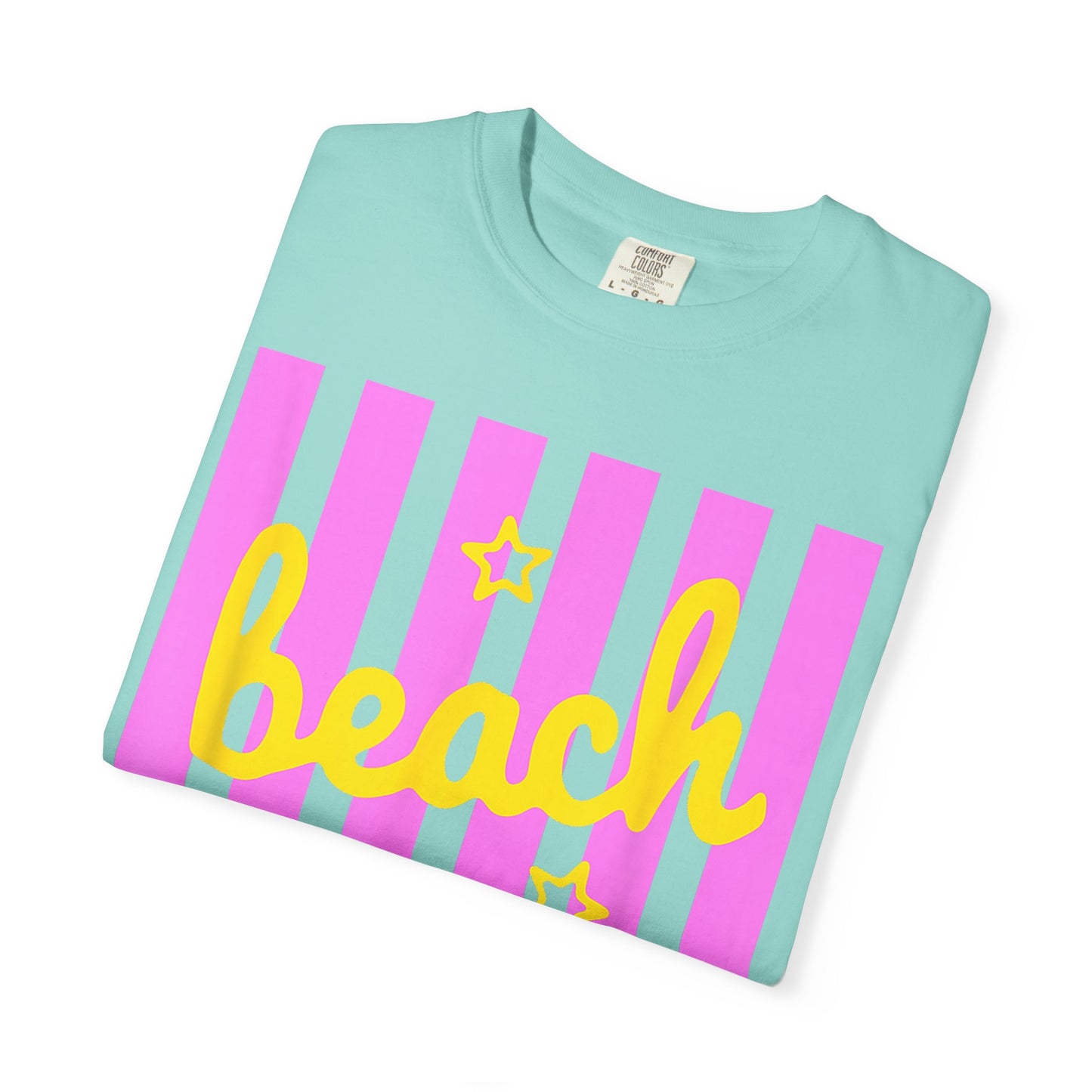 Beach Bum T-Shirt — Retro Pink Stripe Summer Tee