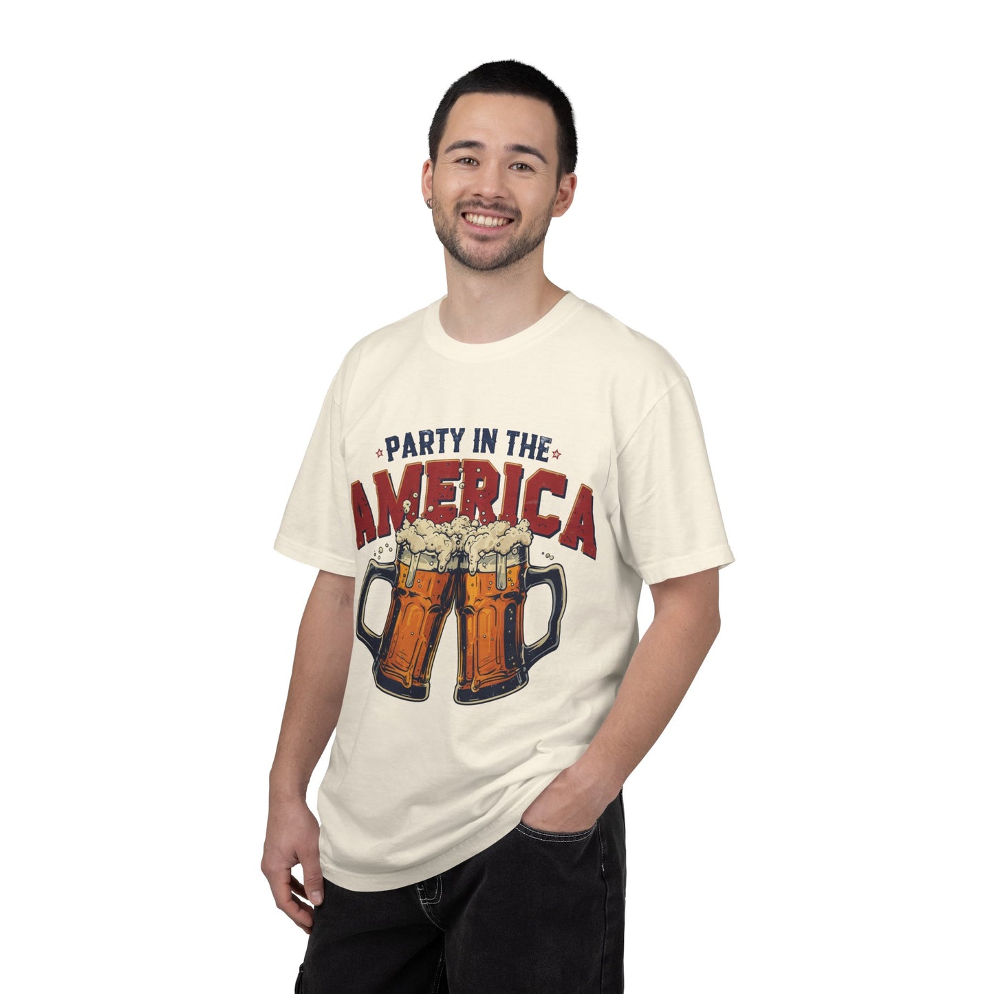 Party in the America T-Shirt — Patriotic Beer Graphic Tee for 4th of July