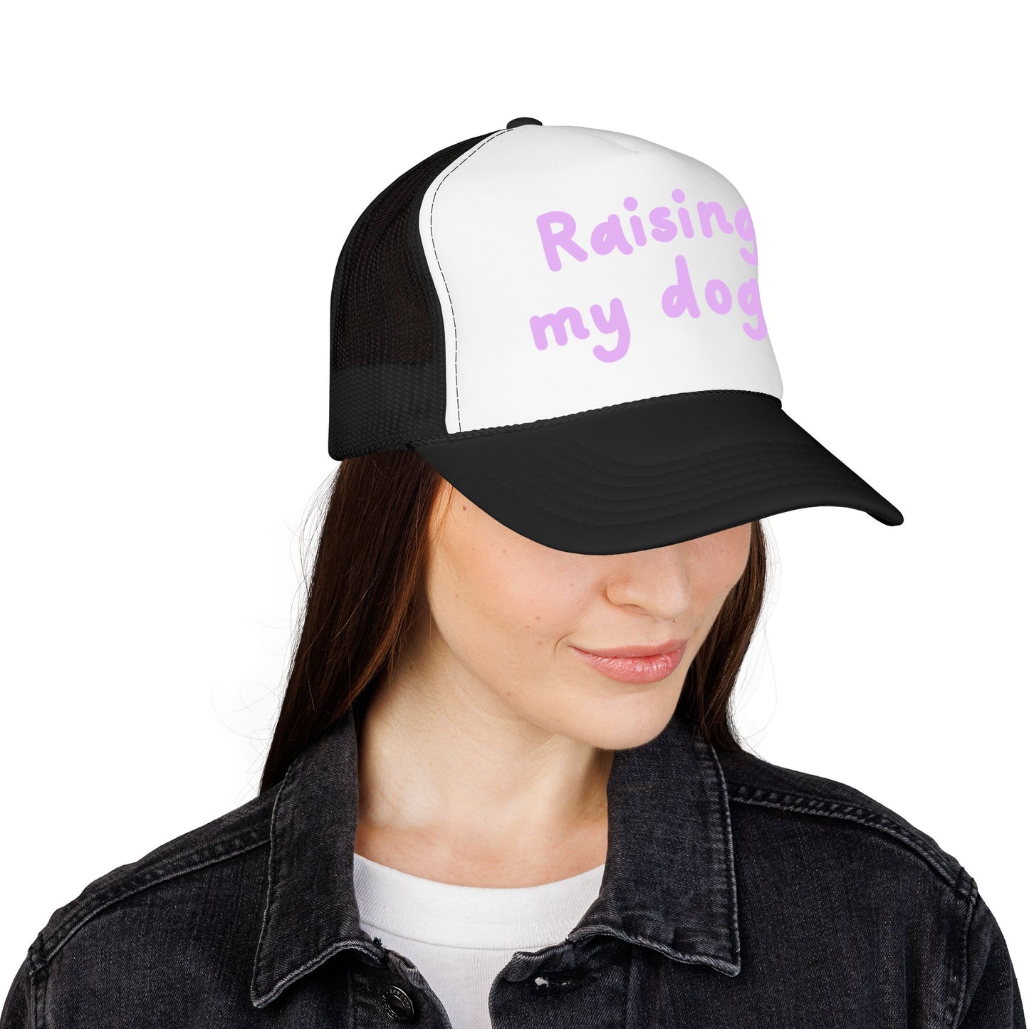 Raising My Dogs Foam Trucker Hat — Cute Pastel Pet Mom Cap