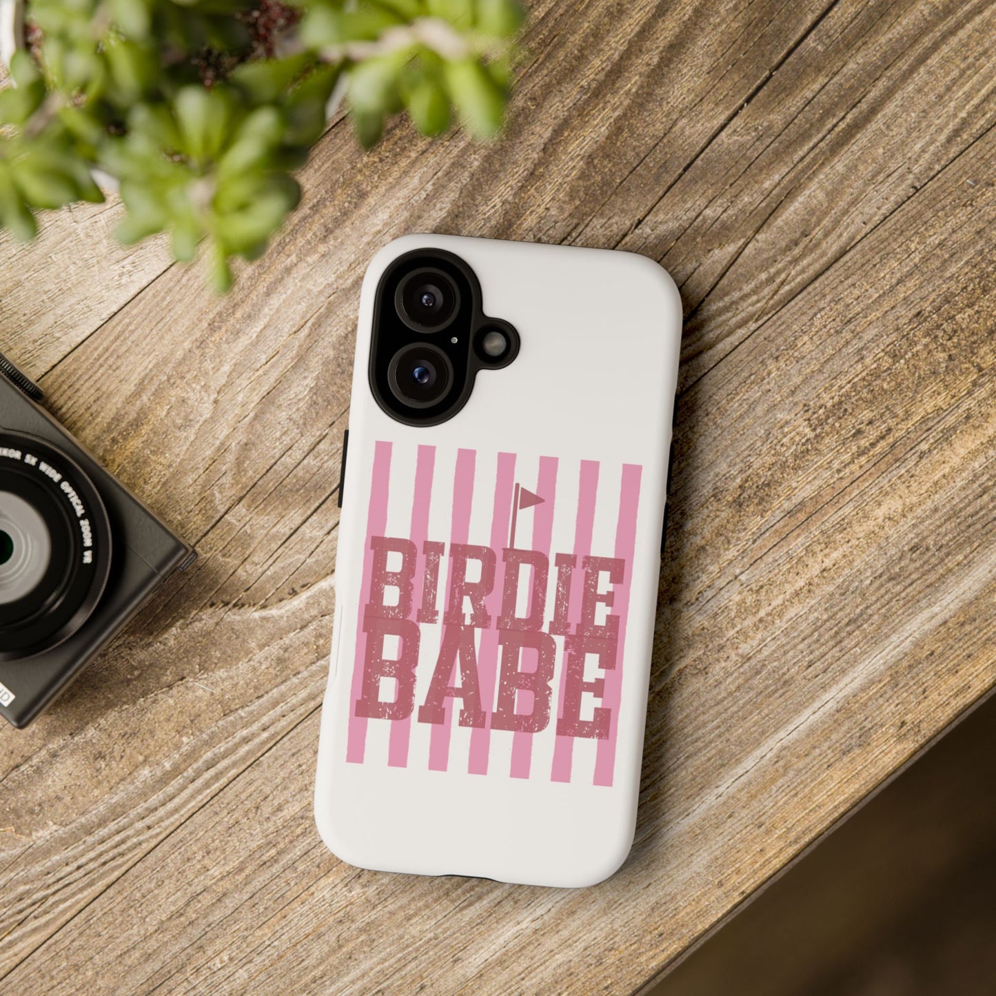 Birdie Babe Phone Case — Pink Striped Golf iPhone Case