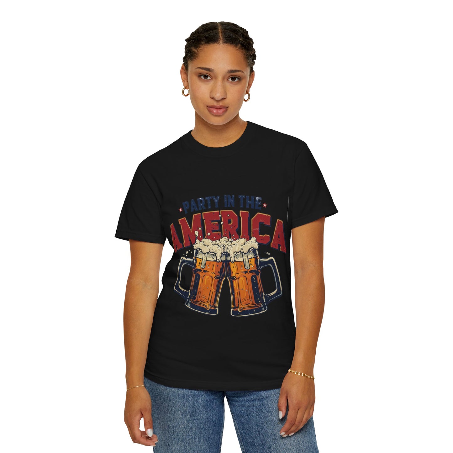 Party in the America T-Shirt – Patriotic Beer Graphic Tee