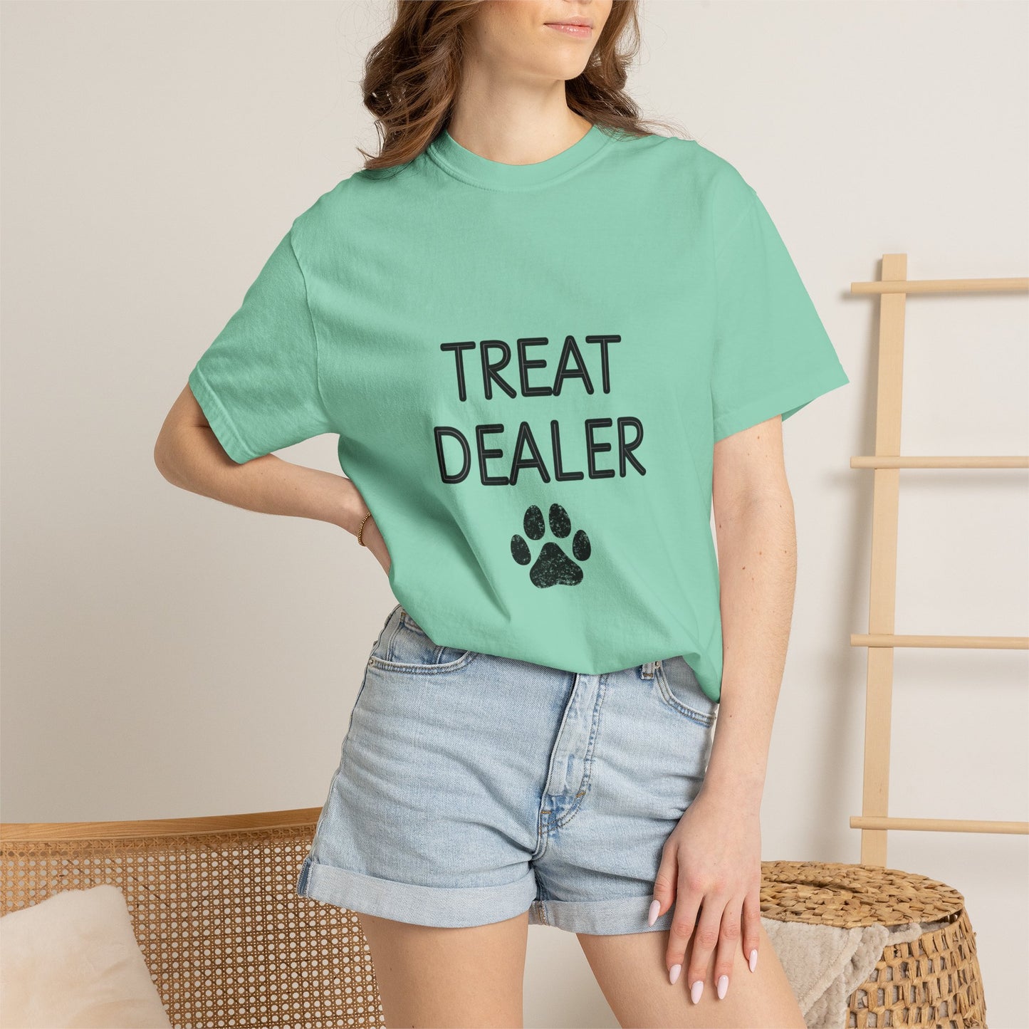 Treat Dealer T-Shirt — Funny Dog Lover Tee with Paw Print