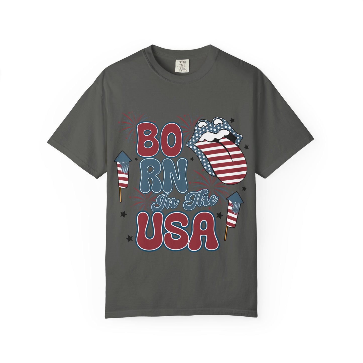 Born in the USA Patriotic T-Shirt — 4th of July American Flag Design