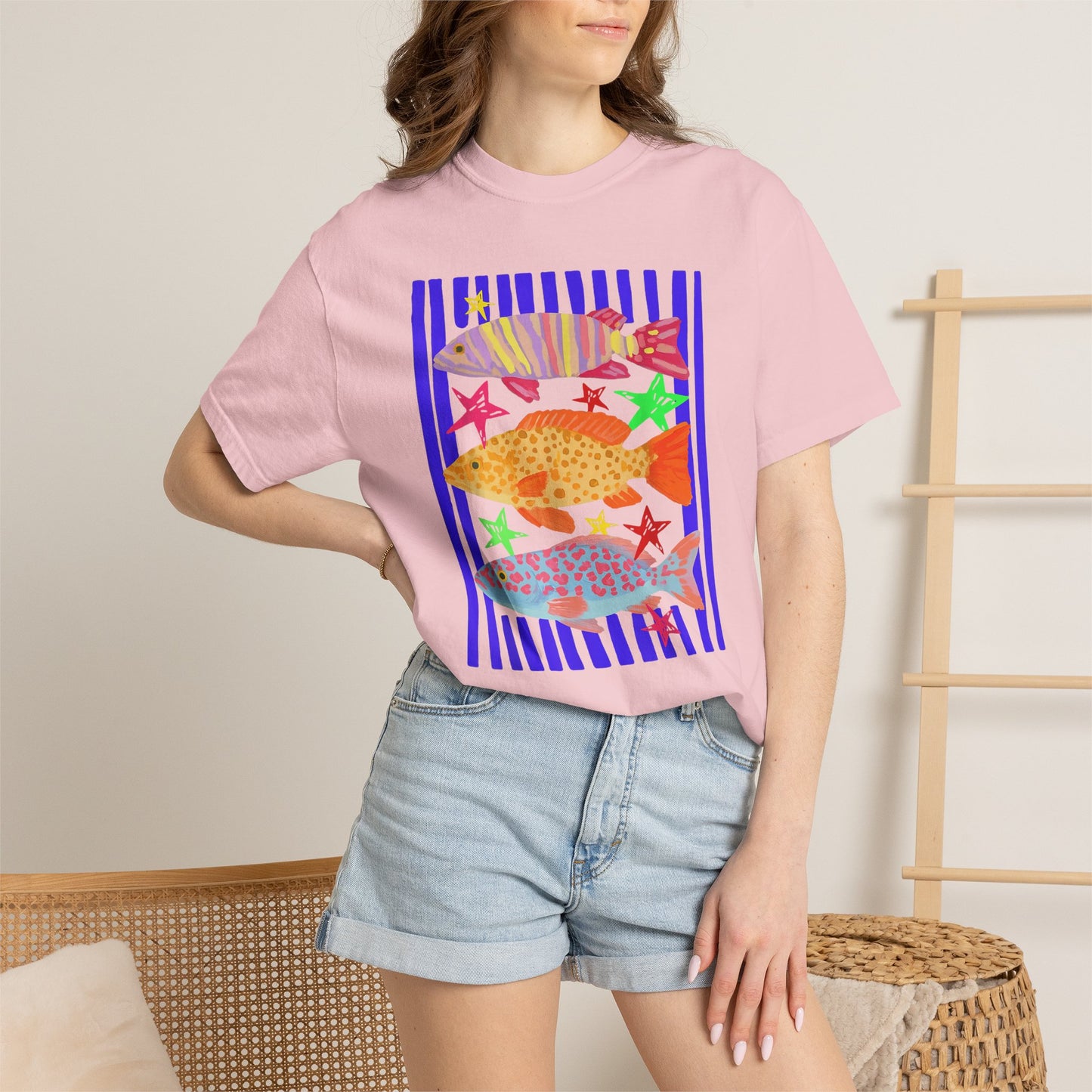 Tropical Fish Graphic T‑Shirt — Colorful Surf & Sea Life Tee