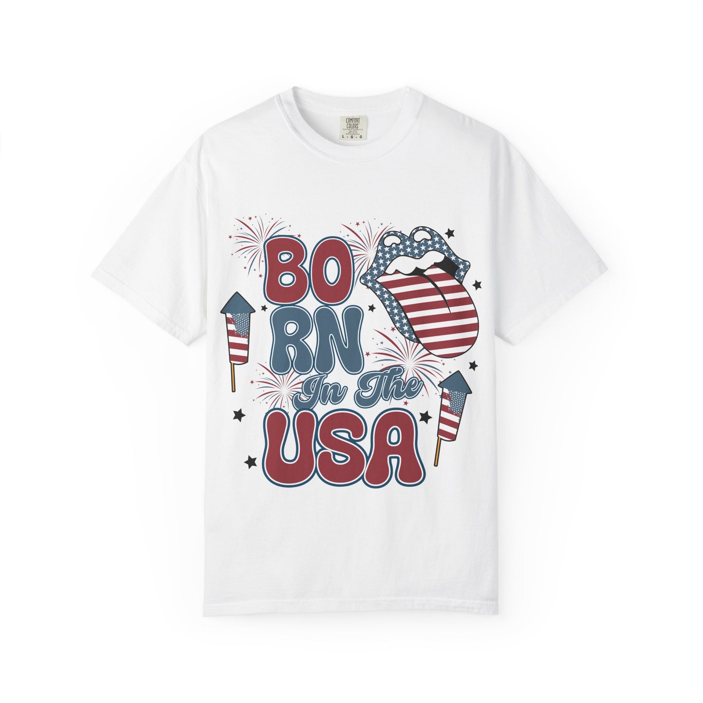 Born in the USA Patriotic T-Shirt — 4th of July American Flag Design