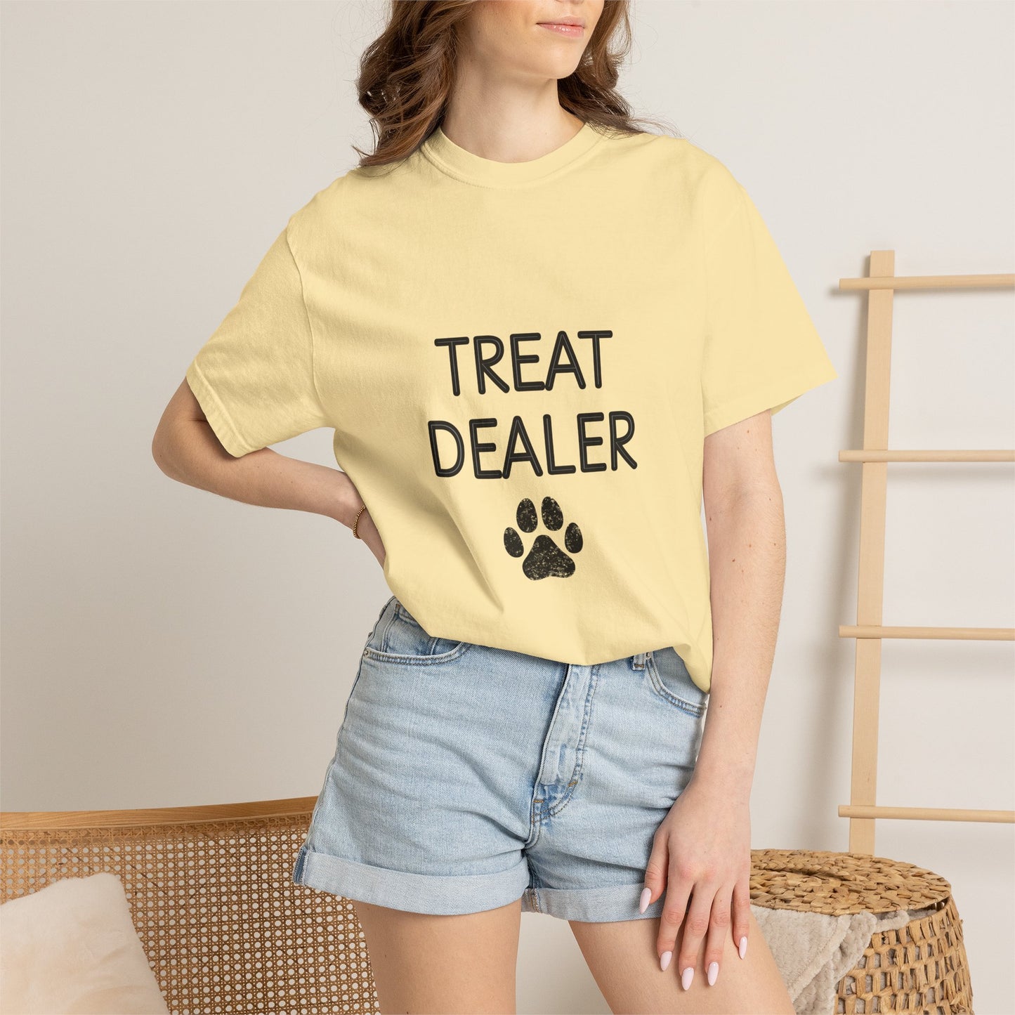 Treat Dealer T-Shirt — Funny Dog Lover Tee with Paw Print