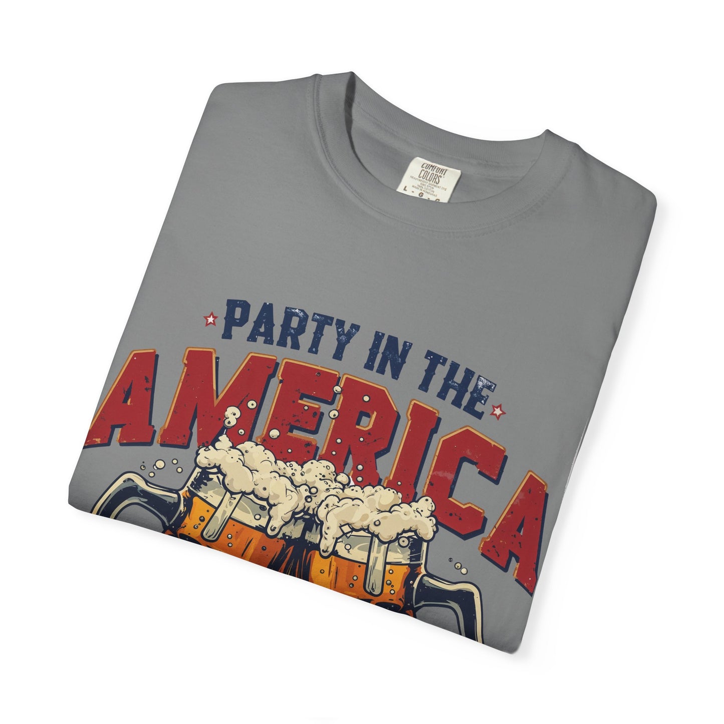 Party in the America T-Shirt — Patriotic Beer Graphic Tee for 4th of July