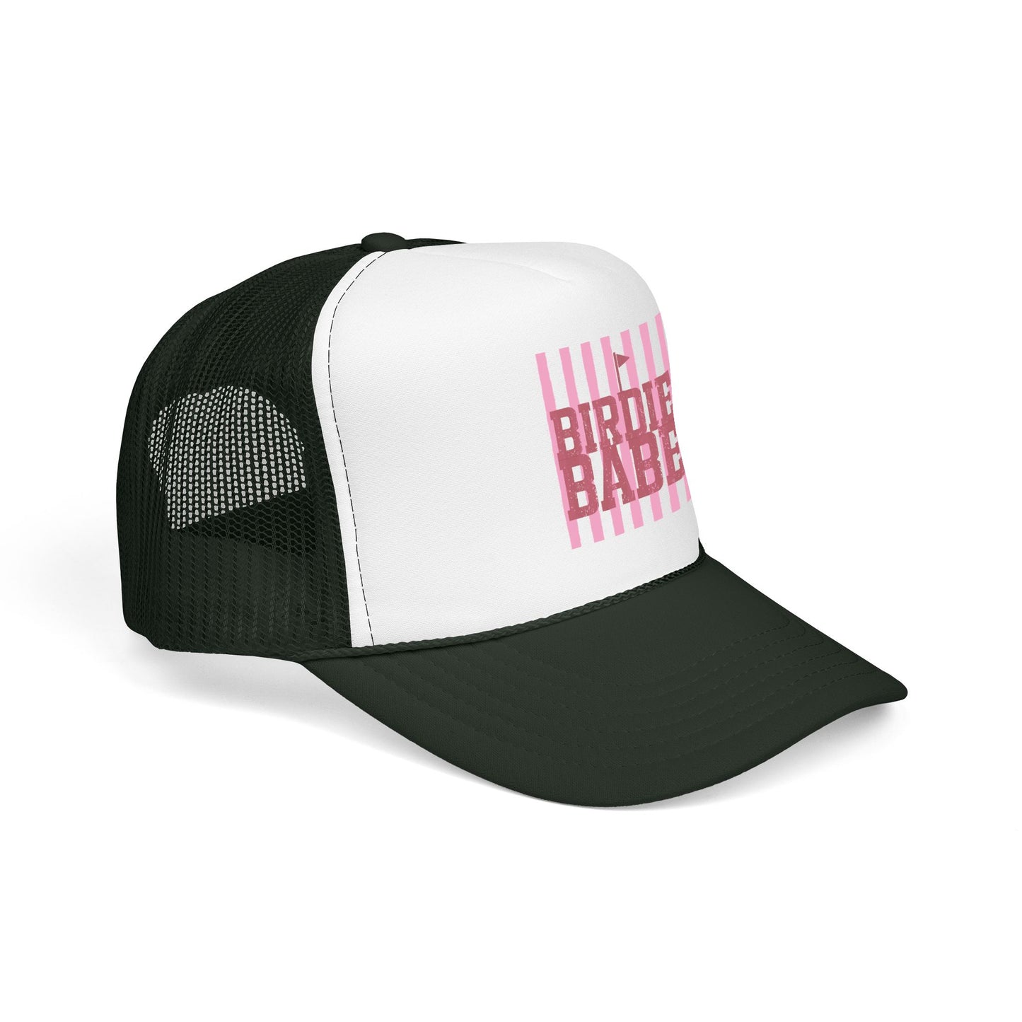 Trucker Hat — 'Birdie Babe' Pink Golf Graphic Foam Trucker Hat
