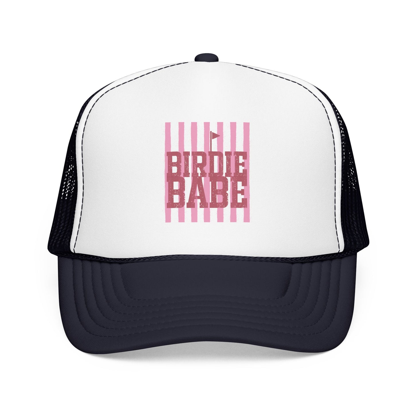 Trucker Hat — 'Birdie Babe' Pink Golf Graphic Foam Trucker Hat