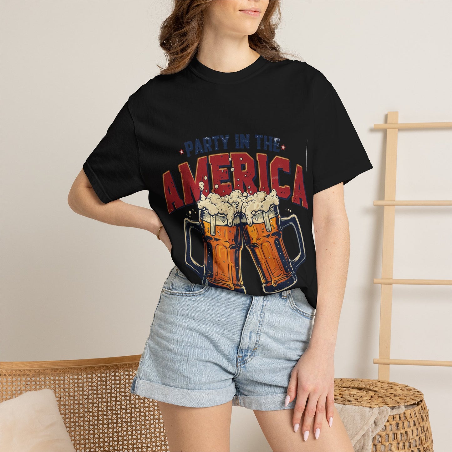 Party in the America T-Shirt – Patriotic Beer Graphic Tee