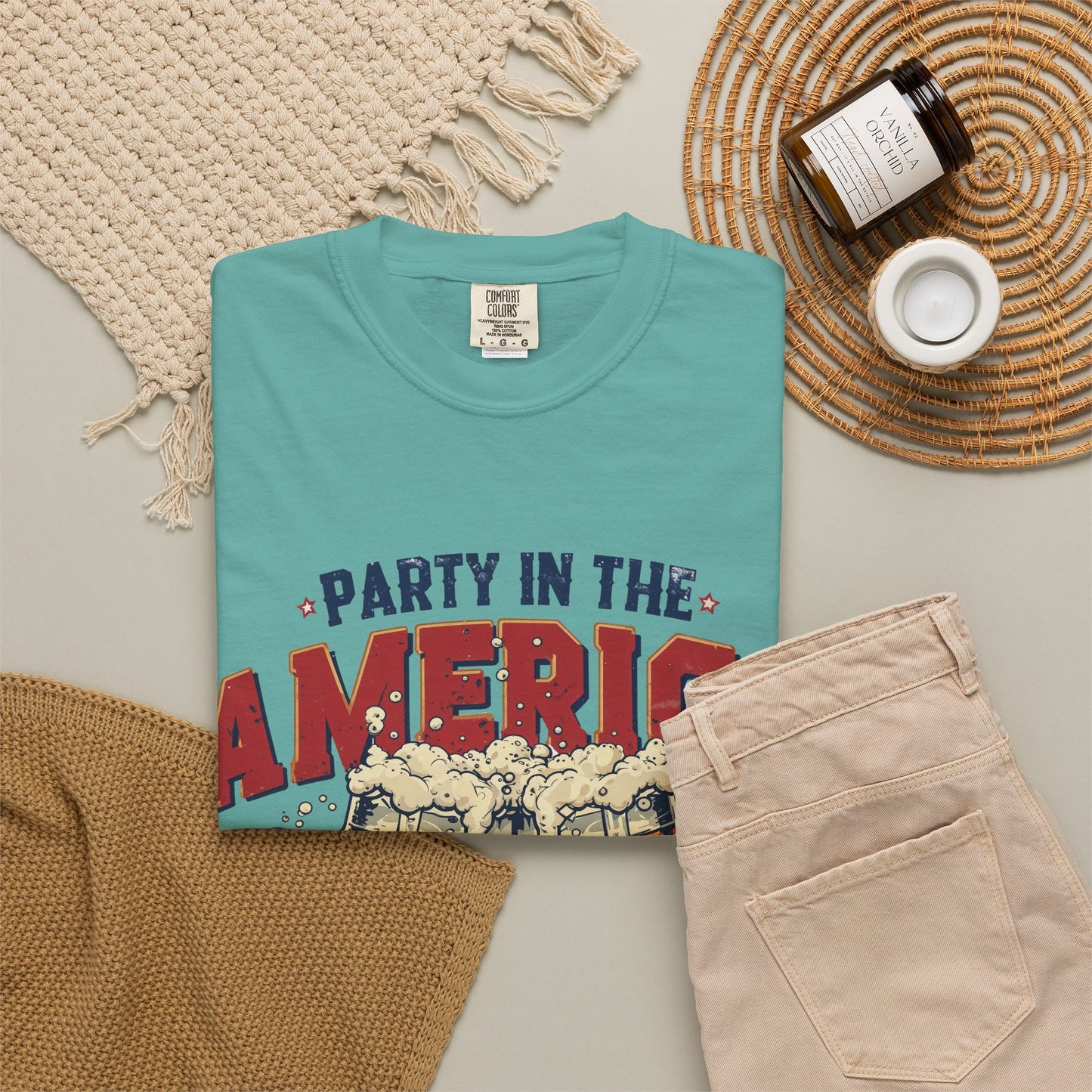 Party in the America T-Shirt — Patriotic Beer Graphic Tee for 4th of July