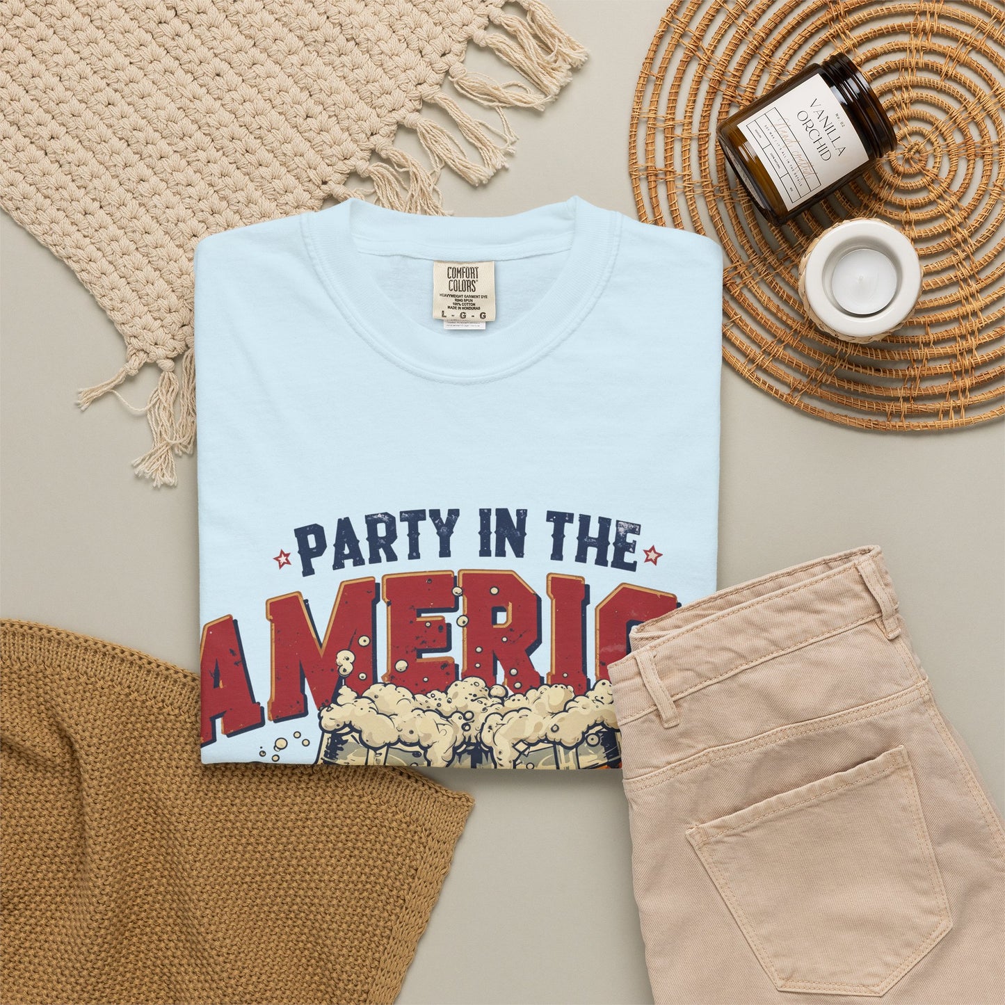 Party in the America T-Shirt — Patriotic Beer Graphic Tee for 4th of July