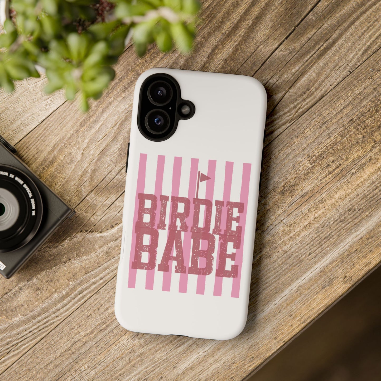 Birdie Babe Phone Case — Pink Striped Golf iPhone Case