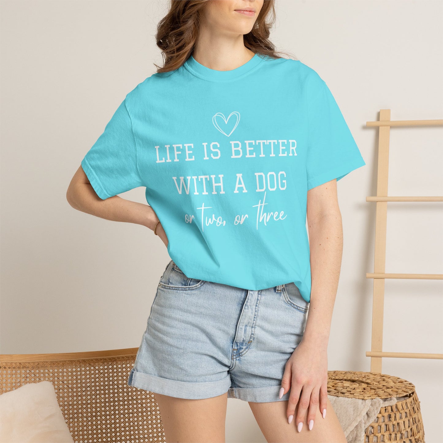 Dog Lover T-Shirt — "Life Is Better With A Dog or Two or Three" Graphic Tee