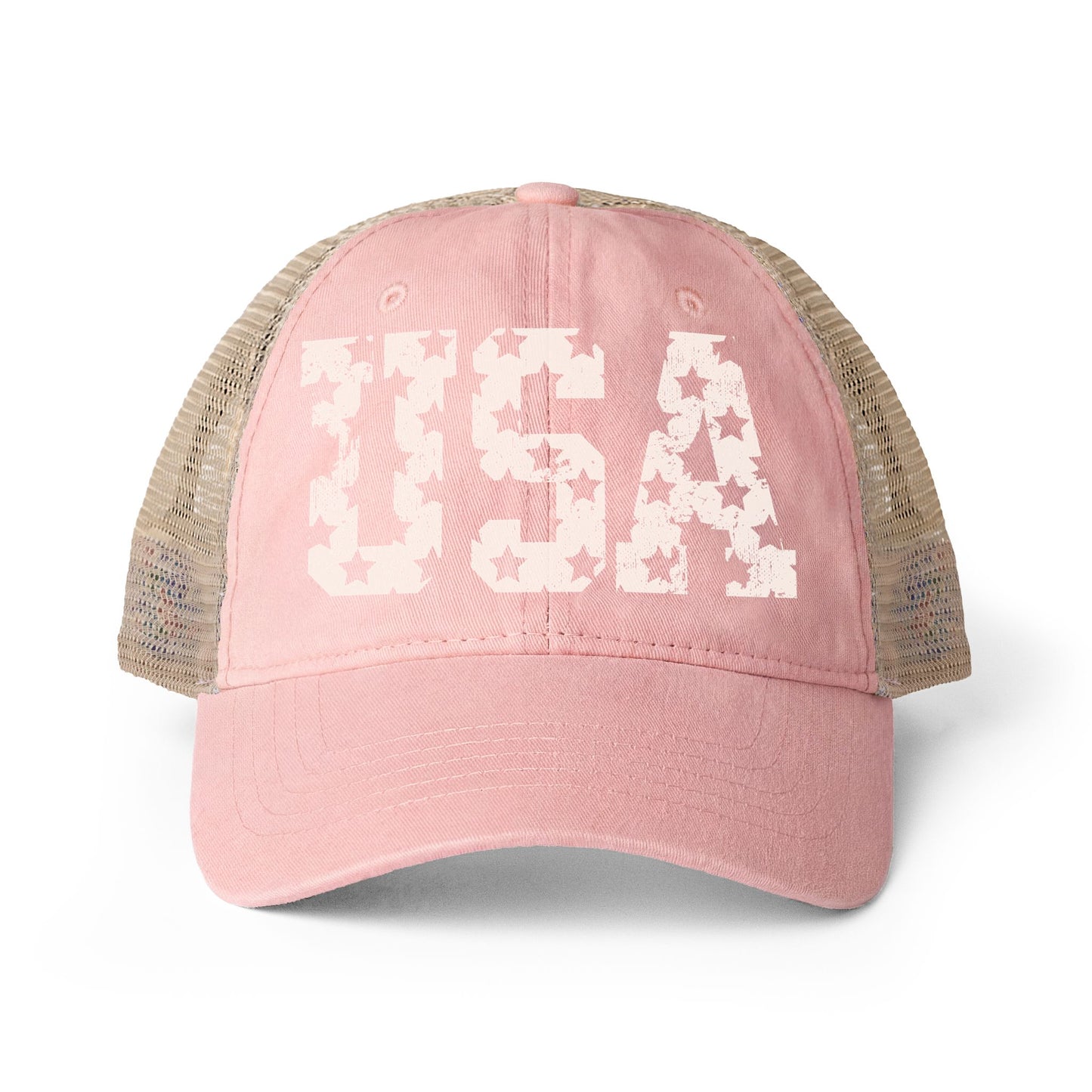 Women's Washed Mesh-Back Cap- USA