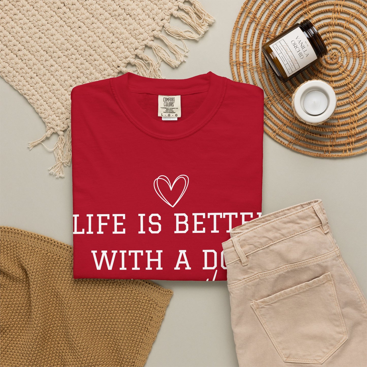 Dog Lover T-Shirt — "Life Is Better With A Dog or Two or Three" Graphic Tee