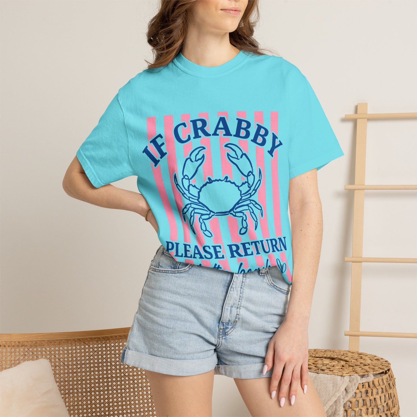 If Crabby Please Return to the Beach T-Shirt — Cute Crab Summer Tee