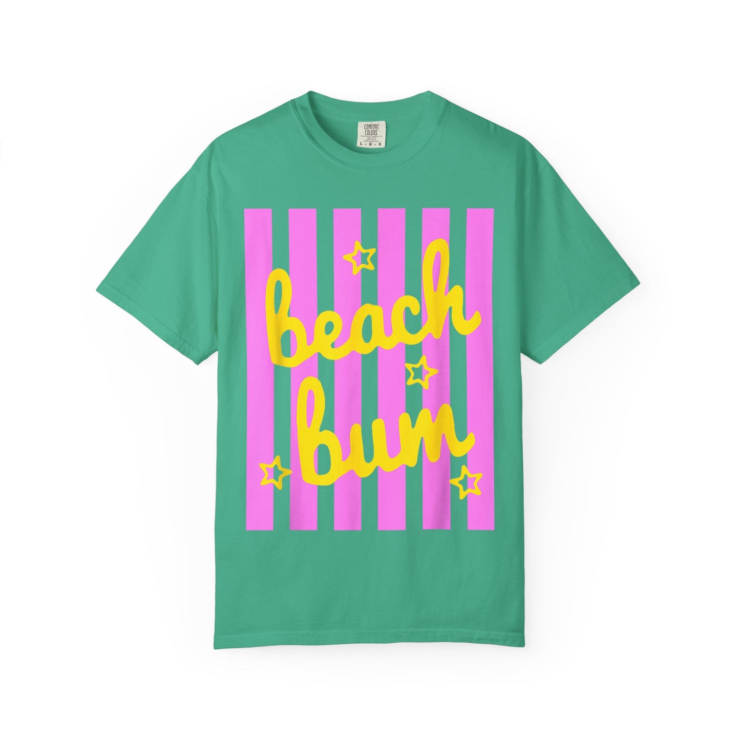 Beach Bum T-Shirt — Retro Pink Stripe Summer Tee