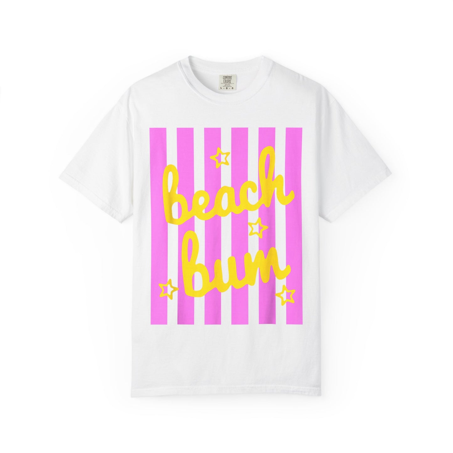 Beach Bum T-Shirt — Retro Pink Stripe Summer Tee