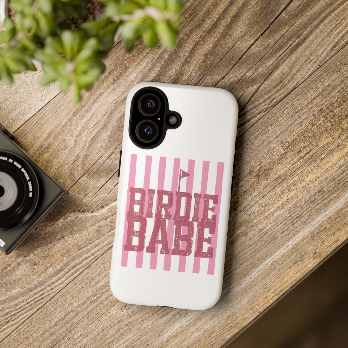 Birdie Babe Phone Case — Pink Striped Golf iPhone Case