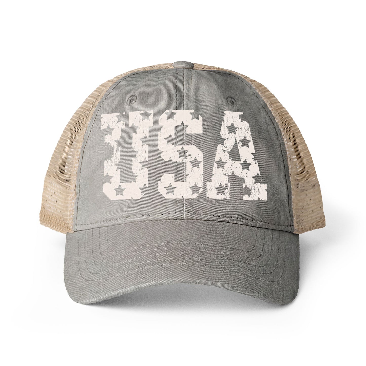 Women's Washed Mesh-Back Cap- USA