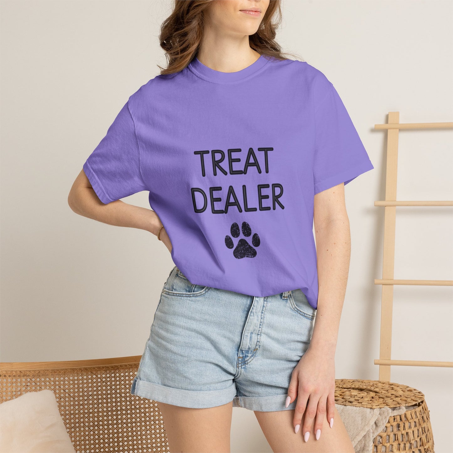 Treat Dealer T-Shirt — Funny Dog Lover Tee with Paw Print