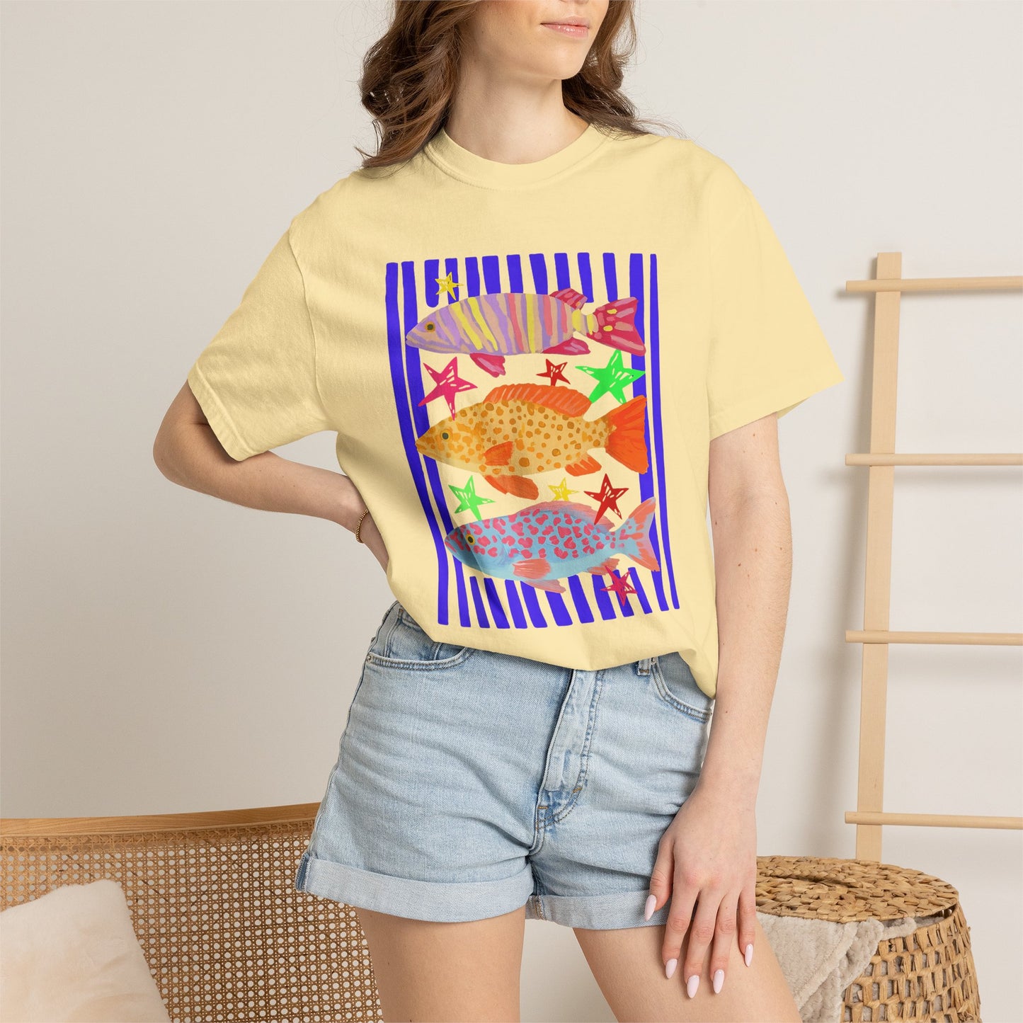 Tropical Fish Graphic T‑Shirt — Colorful Surf & Sea Life Tee