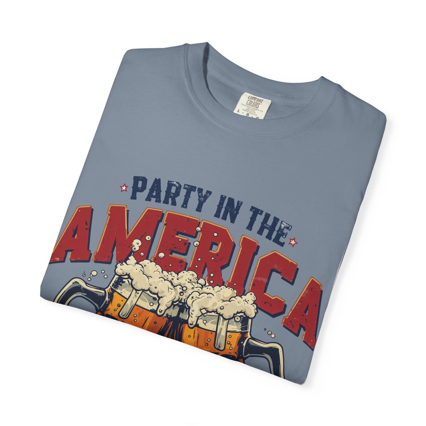 Party in the America T-Shirt — Patriotic Beer Graphic Tee for 4th of July
