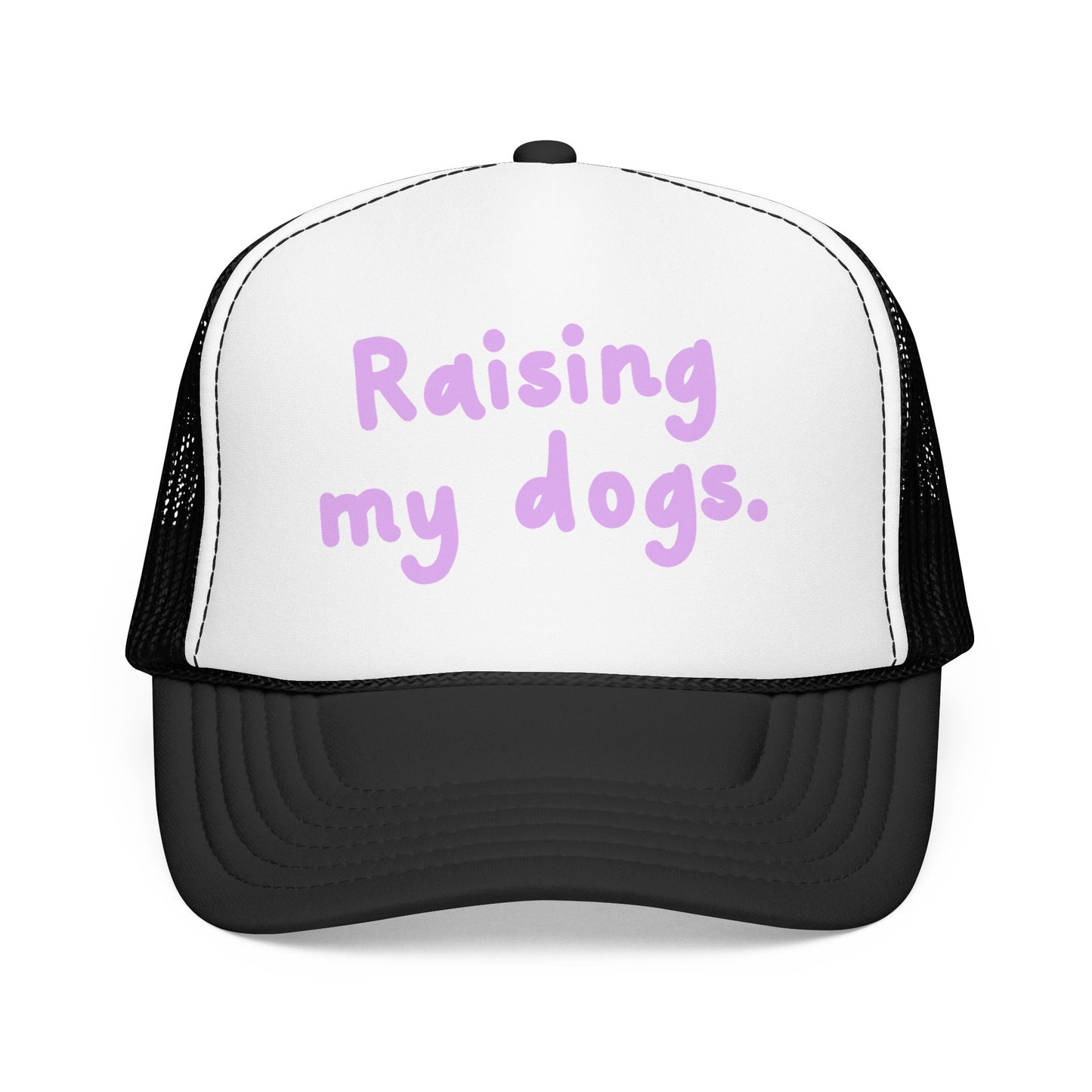 Raising My Dogs Foam Trucker Hat — Cute Pastel Pet Mom Cap