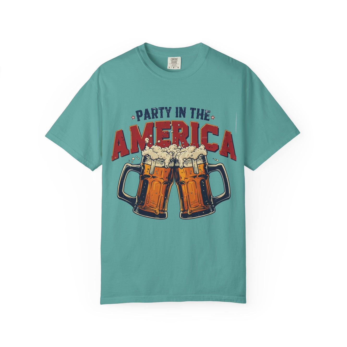 Party in the America T-Shirt — Patriotic Beer Graphic Tee for 4th of July