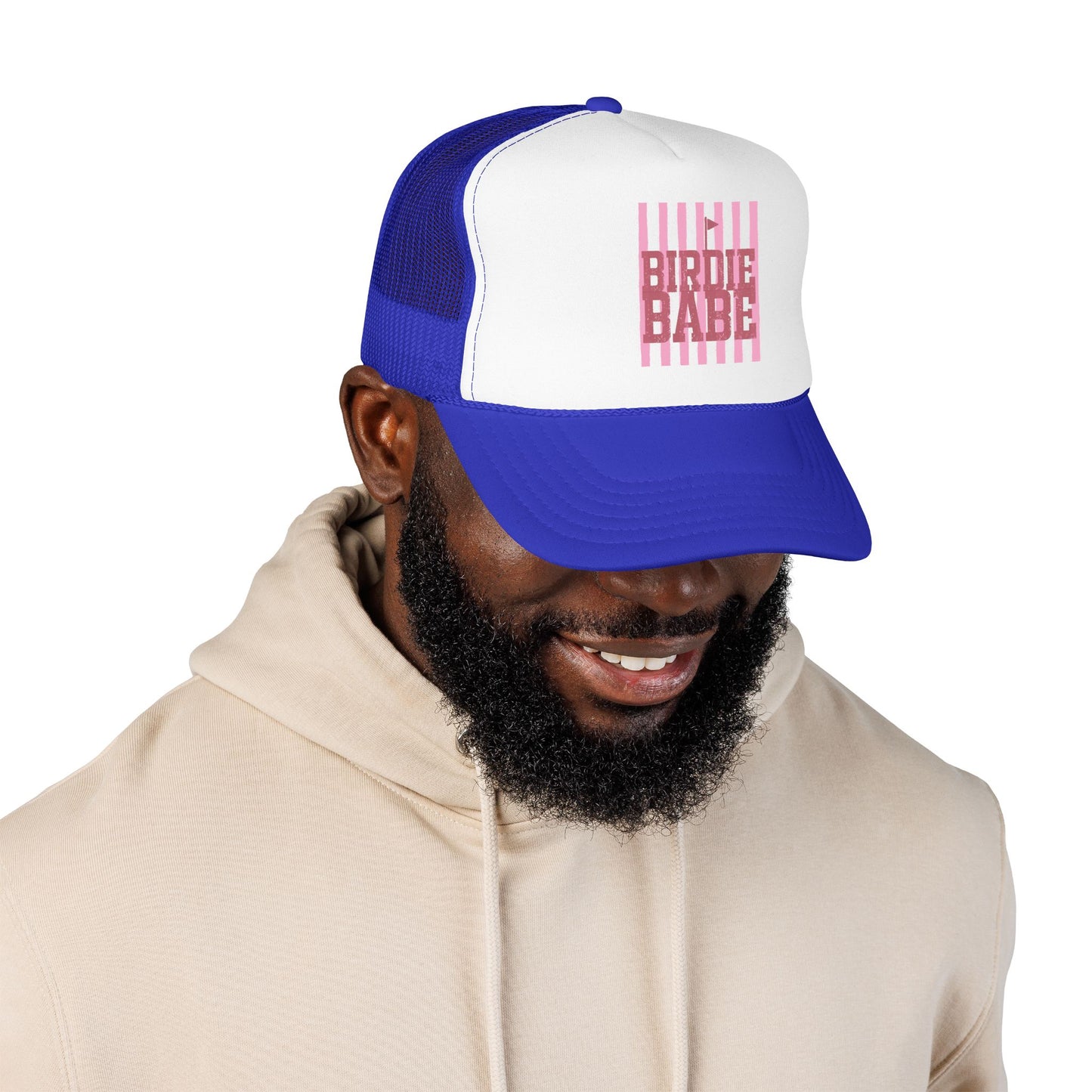 Trucker Hat — 'Birdie Babe' Pink Golf Graphic Foam Trucker Hat