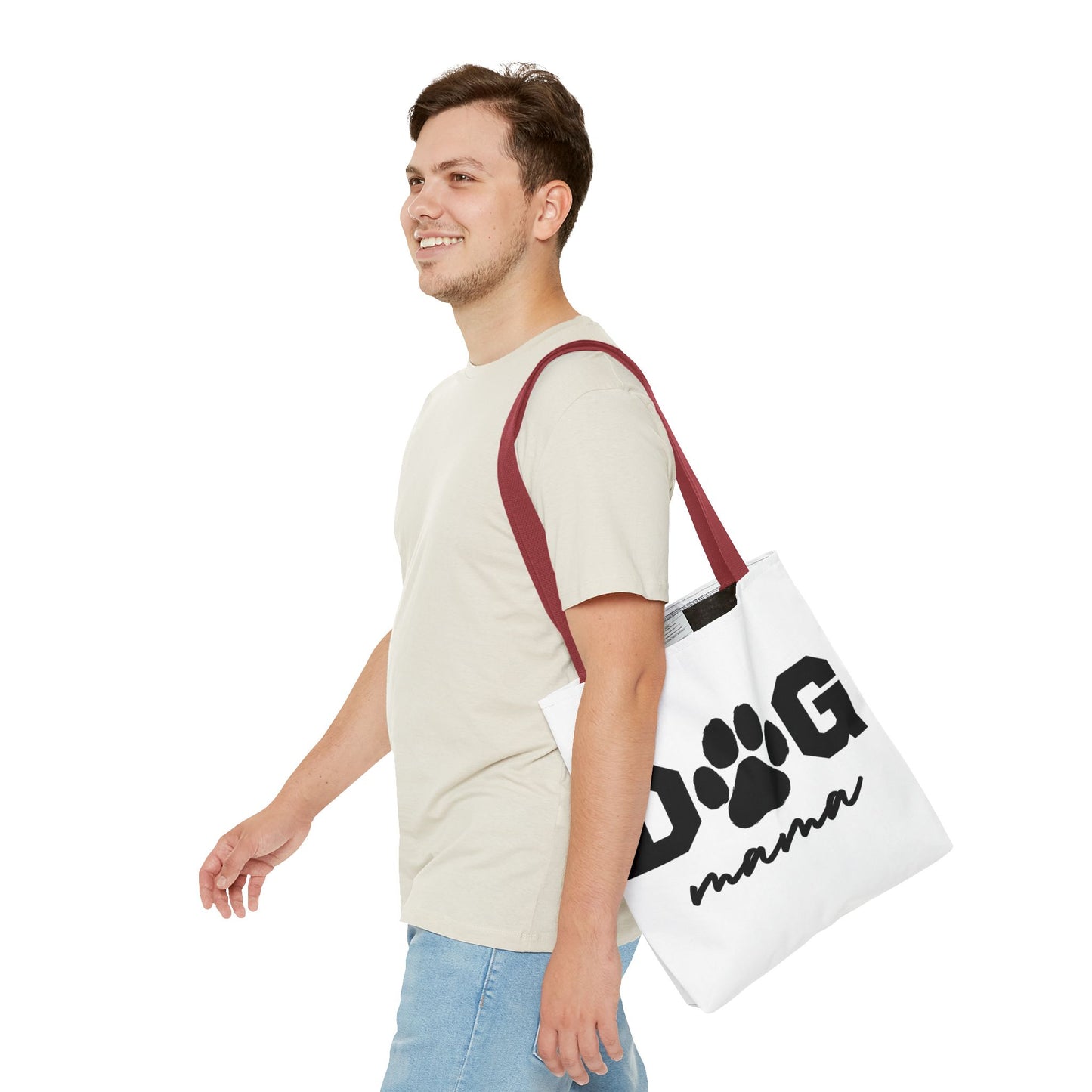 Dog Mama Tote Bag — Paw Print Canvas Tote for Pet Moms