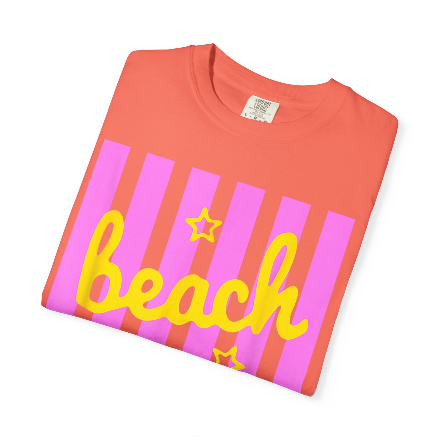 Beach Bum T-Shirt — Retro Pink Stripe Summer Tee
